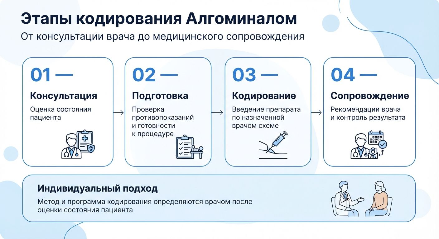 Кодирование препаратом «Алгоминал» в Жуковском инфографика